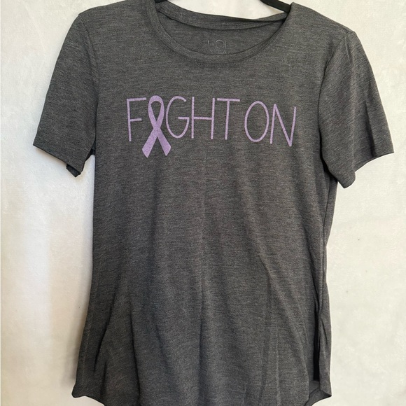 Tops - Gray Women's Top with Purple Print